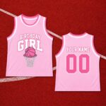 Sapelle Pink Basketball Birthday Graphic Tee for Girls Sports Party Tank Top Gift