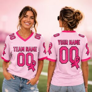 Personalized Pink Ribbon Breast Cancer Awareness Graphic Tee