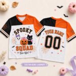 Personalized-Spooky-Squad-Mesh-Jersey-Custom-Name-Number-Halloween-Jersey-Ghost-Pumpkin-Cat-Shirt-Girls-Halloween-Jersey-Boo-tiful-Gift-2 Ghost Pumpkin Cat Shirt