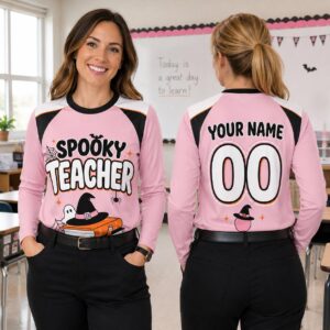 Personalized Spooky Teacher Halloween Long Sleeve Shirt