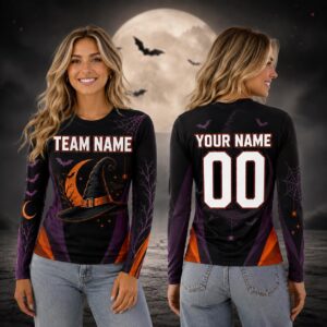 Personalized Witch Halloween Long Sleeve Jersey