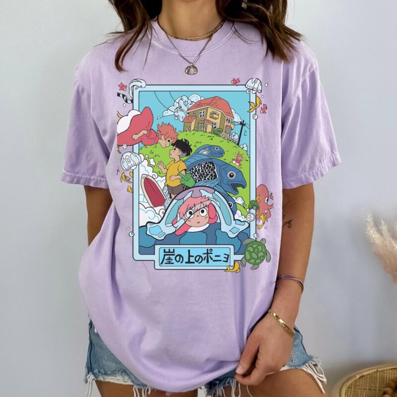 Ponyo-and-Sosuke-Graphic-Tee-for-Fans-Sapelle Ponyo and Sosuke Graphic Tee for Fans Sapelle