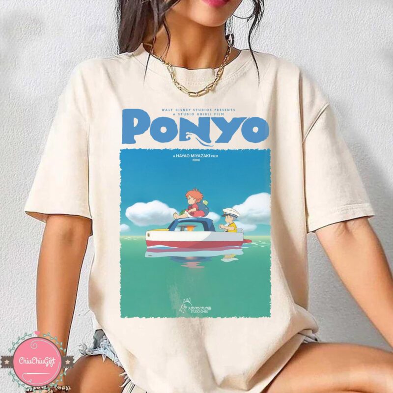 Ponyo-and-Sosuke-Y2K-Graphic-Tee-by-Sapelle Ponyo and Sosuke Y2K Graphic Tee by Sapelle