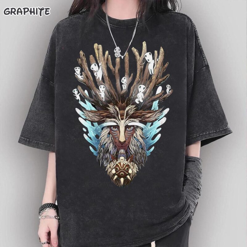 Princess-Mononoke-Forest-Spirit-Y2K-Graphic-Tee-by-Sapelle Princess Mononoke Forest Spirit Y2K Graphic Tee by Sapelle