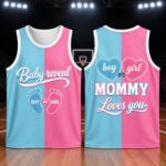 Sapelle Baby Reveal Basketball Jersey Graphic Tee for Mom Dad and Family Pregnancy Announcement
