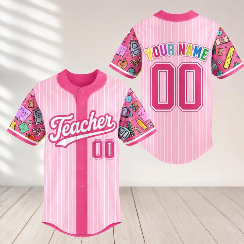 Sapelle Back To School Custom Name Number Teacher Graphic Tee
