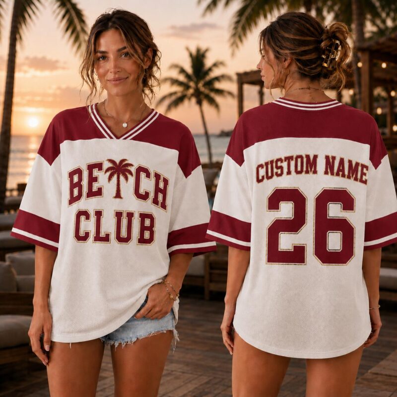 Sapelle Beach Club Graphic Tee with Custom Name and Number
