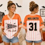 Sapelle Boo Crew Halloween Mesh Jersey Ghost Spooky Teacher Graphic Tee