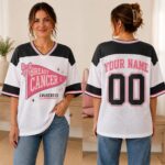 Sapelle Breast Cancer Awareness Graphic Tee with Custom Name and Number Pink Jersey