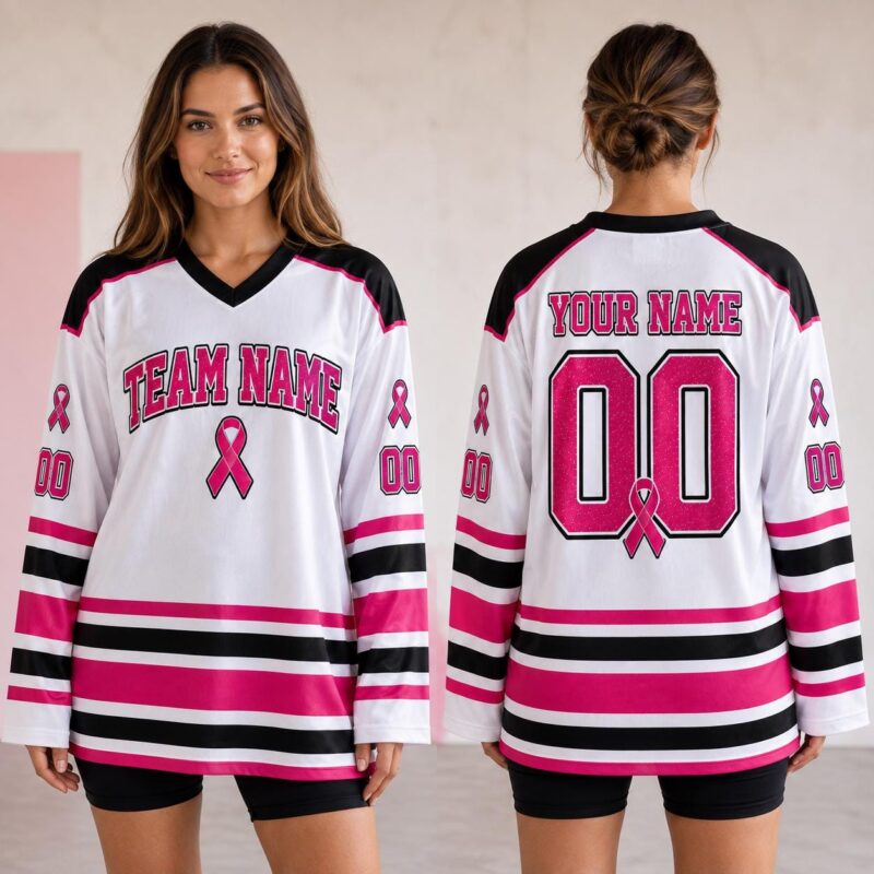 Sapelle-Breast-Cancer-Awareness-Pink-Out-Hockey-Jersey-Graphic-Tee Sapelle Breast Cancer Awareness Pink Out Hockey Jersey Graphic Tee