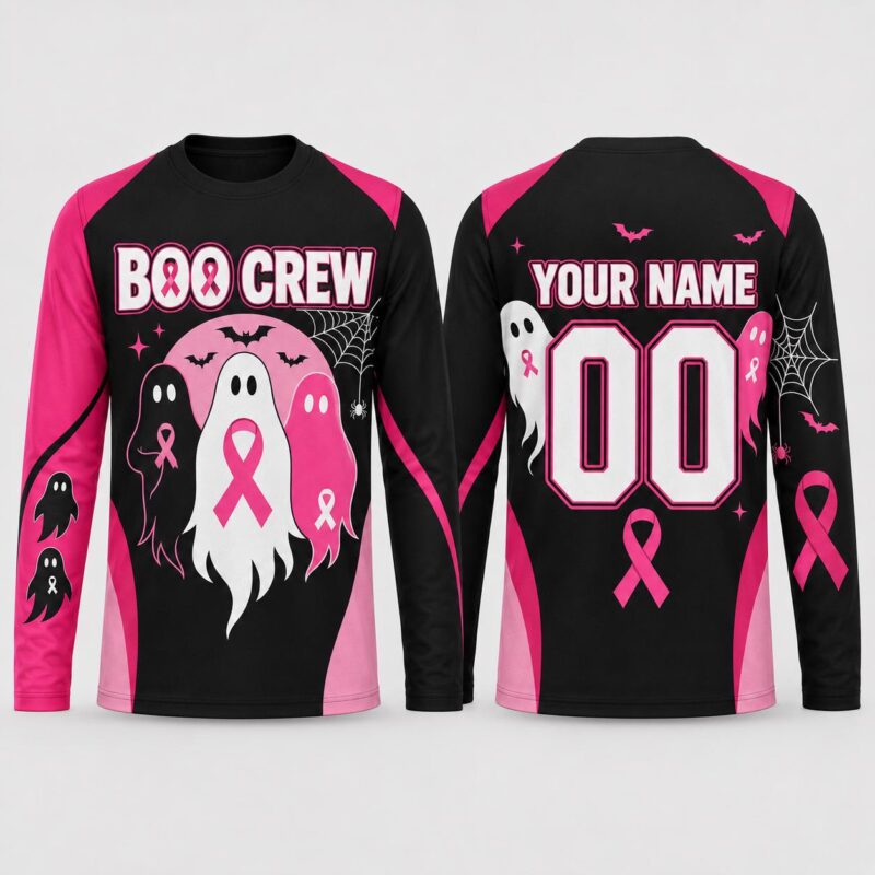 Sapelle-Breast-Cancer-Boo-Crew-Long-Sleeve-Graphic-Tee Sapelle Breast Cancer Boo Crew Long Sleeve Graphic Tee
