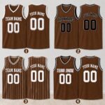 Sapelle-Custom-Basketball-Brown-Striped-Sports-Team-Matching-Family-T-Shirt Sapelle Custom Basketball Brown Striped Sports Team Matching Family T-Shirt