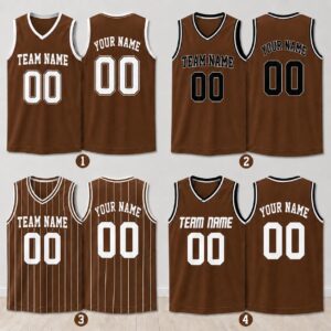 Sapelle Custom Basketball Brown Striped Sports Team Matching Family T-Shirt