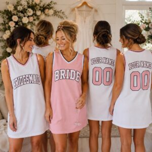 Sapelle Custom Bridesmaid Jersey Dress Bridal Shower Graphic Tee