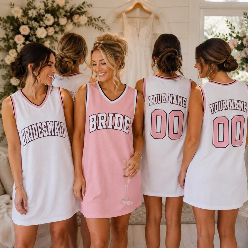 Sapelle Custom Bridesmaid Jersey Dress Bridal Shower Graphic Tee
