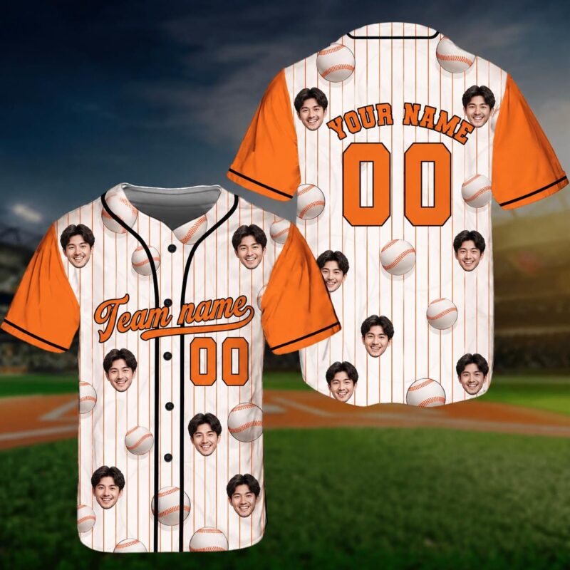 Sapelle-Custom-Face-Baseball-Jersey-Graphic-Tee Sapelle Custom Face Baseball Jersey Graphic Tee