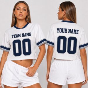 Sapelle Custom Football Graphic Tee for Women with Team Name and Number