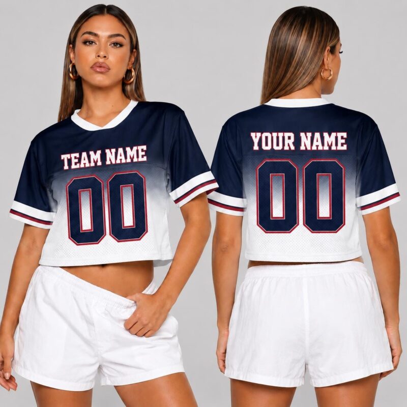 Sapelle Custom Women's Mesh Football Crop Jersey Team Shirt Graphic Tee