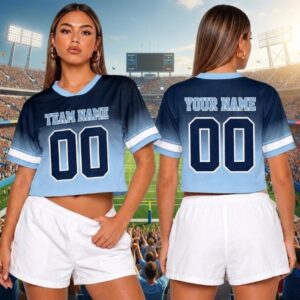 Sapelle Custom Game Day Crop Football Jersey Graphic Tee