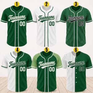 Sapelle Custom Green Baseball Graphic Tee Jersey