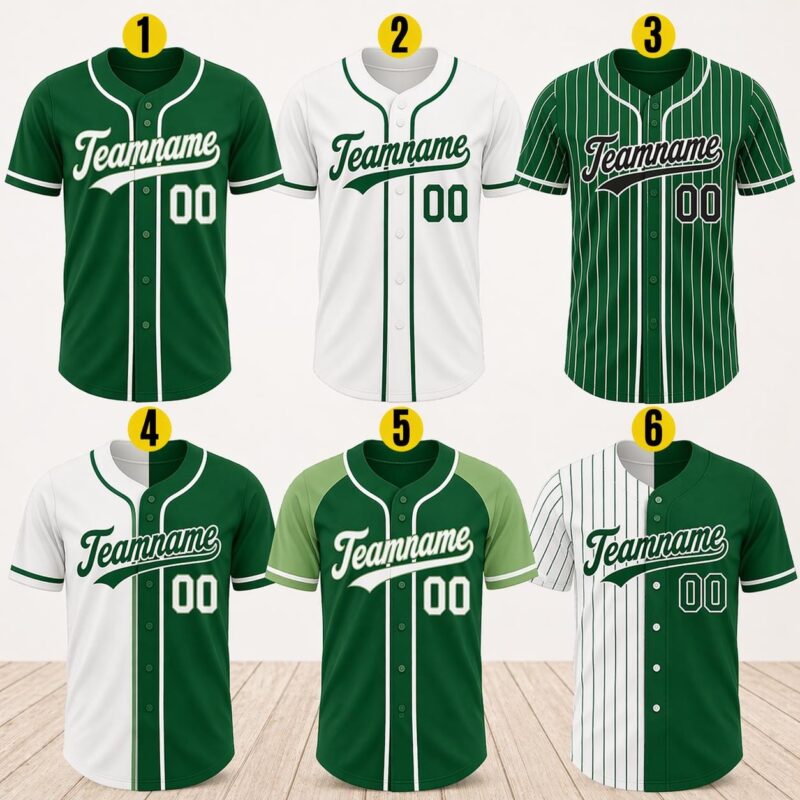 Sapelle Custom Green Baseball Graphic Tee Jersey