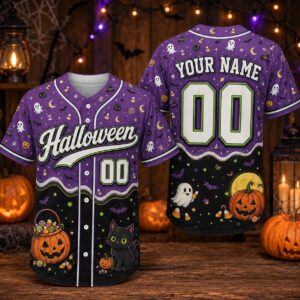 Sapelle Custom Halloween Baseball Jersey Graphic Tee