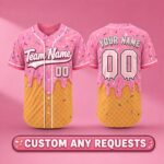 Sapelle Custom Ice Cream Drip Baseball Jersey T-Shirt with Name and Number for Team Matching Game Day