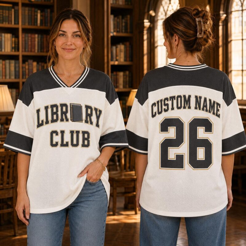Sapelle-Custom-Library-Club-Graphic-Tee-Personalized-Book-Lover-Shirt Sapelle Custom Library Club Graphic Tee Personalized Book Lover Shirt