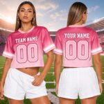 Sapelle Custom Mesh Football Crop Top for Women Graphic Tee