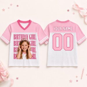 Sapelle Custom Photo Birthday Girl Princess Graphic Tee