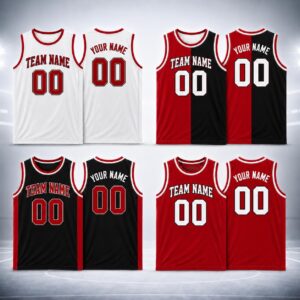 Sapelle Custom Red Basketball Jersey Team Uniform Graphic Tee