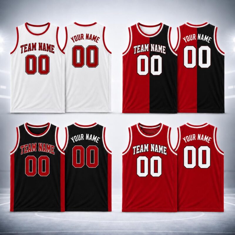 Sapelle Custom Red Basketball Jersey Team Uniform Graphic Tee