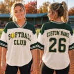 Sapelle Custom Softball Club Graphic Tee with Personalized Name and Number