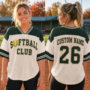 Sapelle Custom Softball Club Graphic Tee with Personalized Name and Number