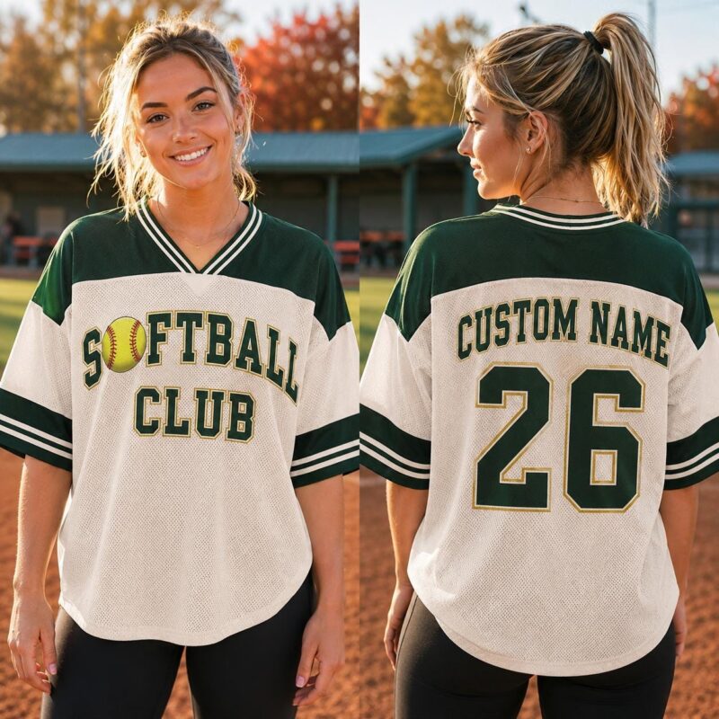 Sapelle Custom Softball Club Graphic Tee with Personalized Name and Number
