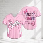 Sapelle-First-Grade-Baseball-Jersey-Graphic-Tee-for-Girls-Back-to-School Sapelle First Grade Baseball Jersey Graphic Tee for Girls Back to School