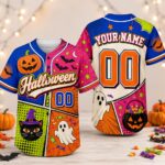 Sapelle-Halloween-Baseball-Graphic-Tee-with-Custom-Name-and-Number-Pumpkin-Ghost-Spooky-Jersey Sapelle Halloween Baseball Graphic Tee with Custom Name and Number Pumpkin Ghost Spooky Jersey