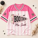 Sapelle Halloween Teacher Pink Ghost Sports Graphic Tee