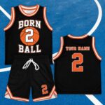 Sapelle Kids Basketball Born 2 Ball Birthday Graphic Tee Uniform Set