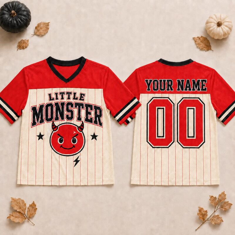 Sapelle Little Monster Halloween Mesh Jersey Graphic Tee
