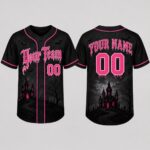 Sapelle-Pink-Halloween-Graphic-Tee-Custom-Team-Name-Spooky-Baseball-Jersey-1