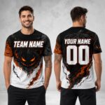 Sapelle Pumpkin Halloween Graphic Tee - Custom Team Name Long Sleeve Jersey