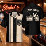 Sapelle Retro Bowling Graphic Tee - Custom Team Name and Player Name Button Up Shirt
