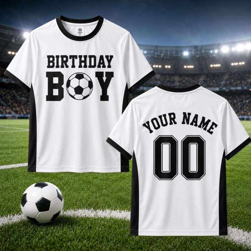 Sapelle-Soccer-Birthday-Graphic-Tee-for-Birthday-Boy-with-Custom-Name-and-Number Sapelle Soccer Birthday Graphic Tee for Birthday Boy with Custom Name and Number