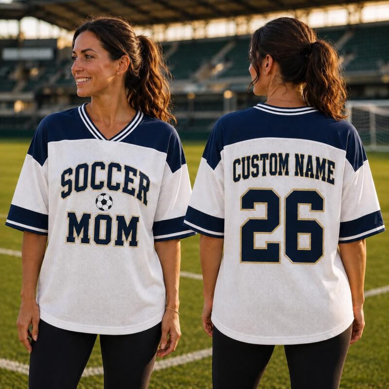 Sapelle Soccer Mom Oversized Jersey Graphic Tee