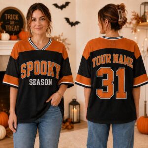Sapelle Spooky Season Football Graphic Tee