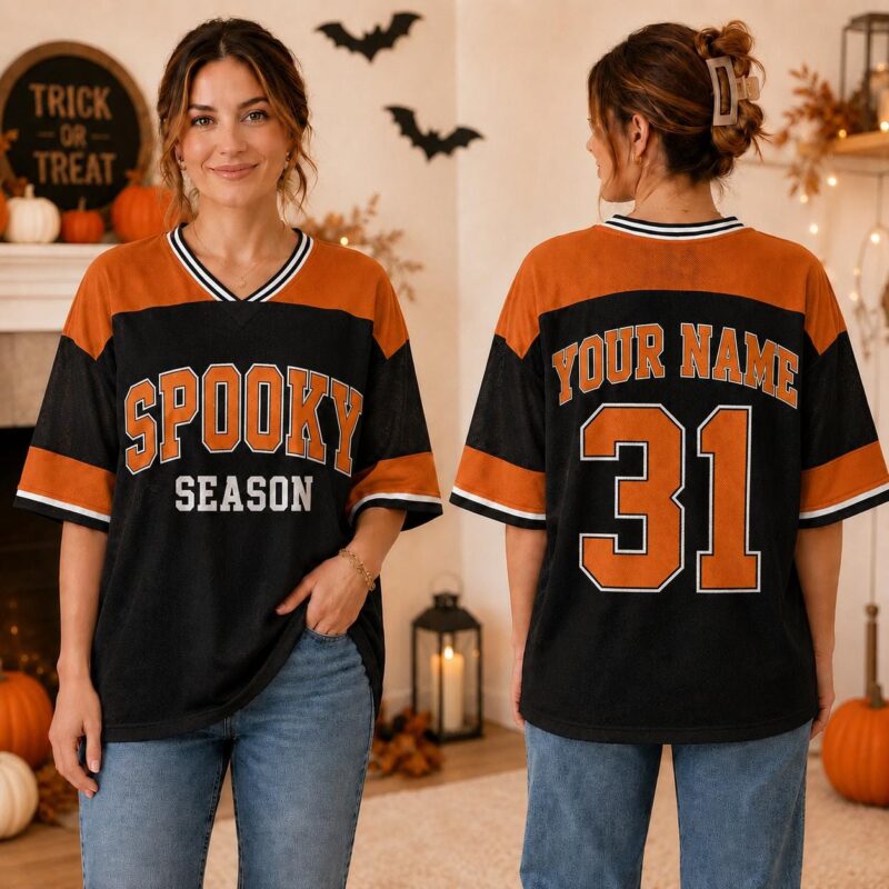 Sapelle Spooky Season Football Graphic Tee