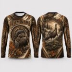 Sapelle Wild Turkey Hunting Graphic Tee Long Sleeve Jersey