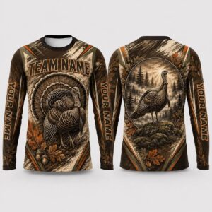 Sapelle Wild Turkey Hunting Graphic Tee Long Sleeve Jersey