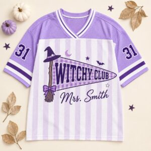 Sapelle Witchy Club Halloween Mesh Jersey Graphic Tee